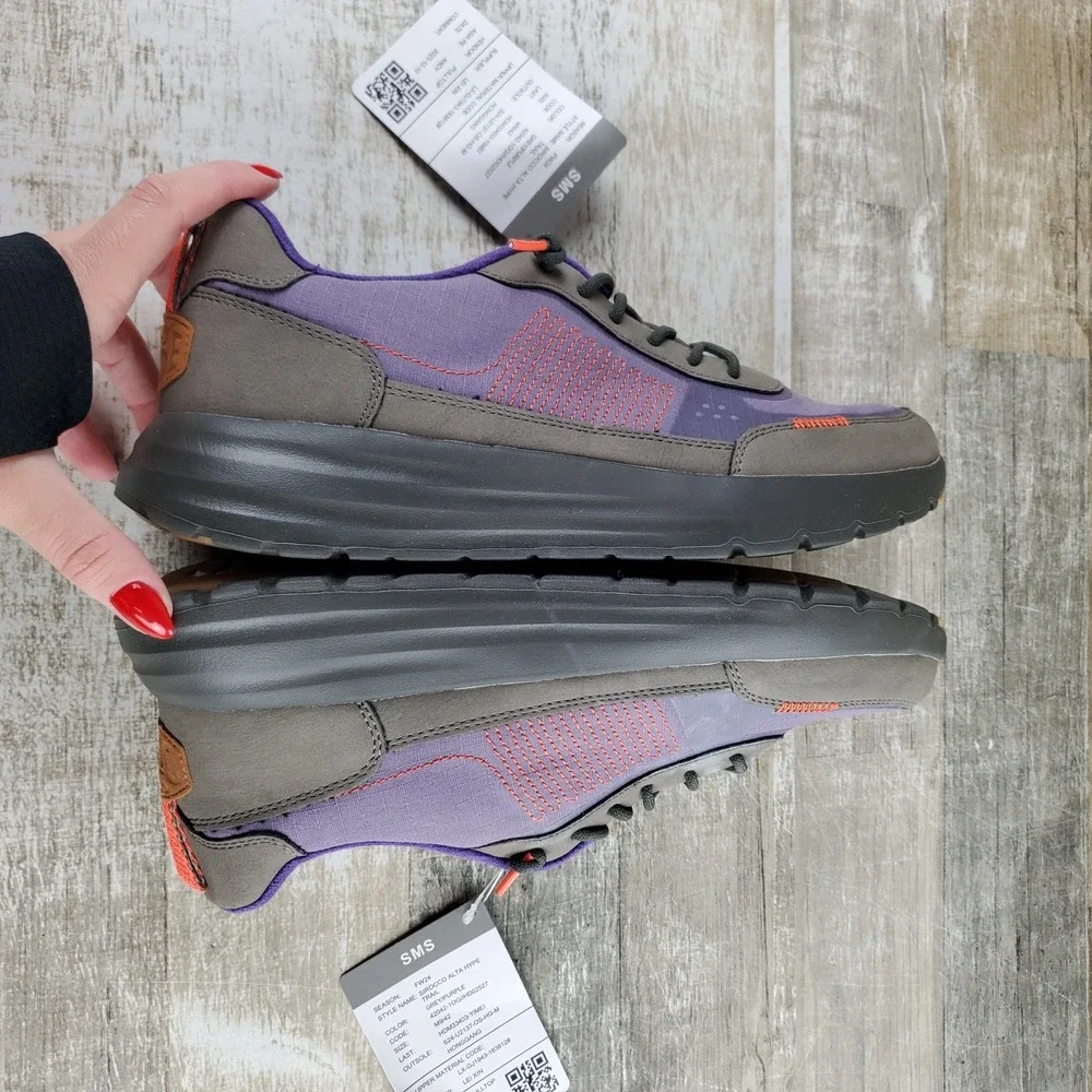 Hey Dude Sirocco Alta Hype Trail Mens Loafer Shoes Sz 9 Gray Purple Round Toe